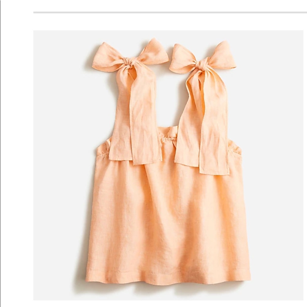 J. Crew Tie Shoulder Linen Tank XS